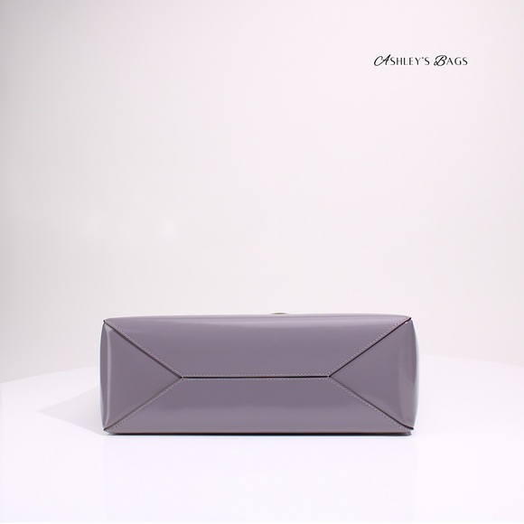 Tory Burch Large Patent Leather Emerson Tote & Continental Wristlet Wallet Grey - Picture 5 of 12